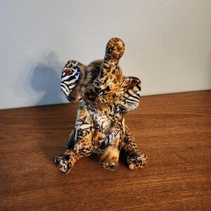 Vintage La Vie Patchwork Elephant Figurine